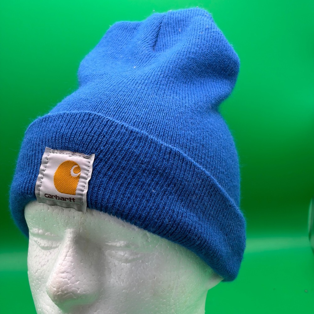 Carhartt A18 Acrylic Watch Hat OS Cobalt Blue Cuffed Knit Winter Beanie Workwear